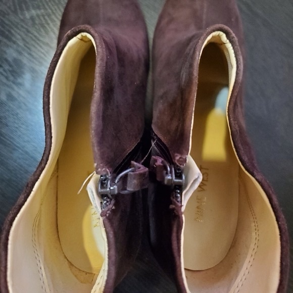 Nine West Chocolate Suede Ankle Booties - Picture 2 of 6
